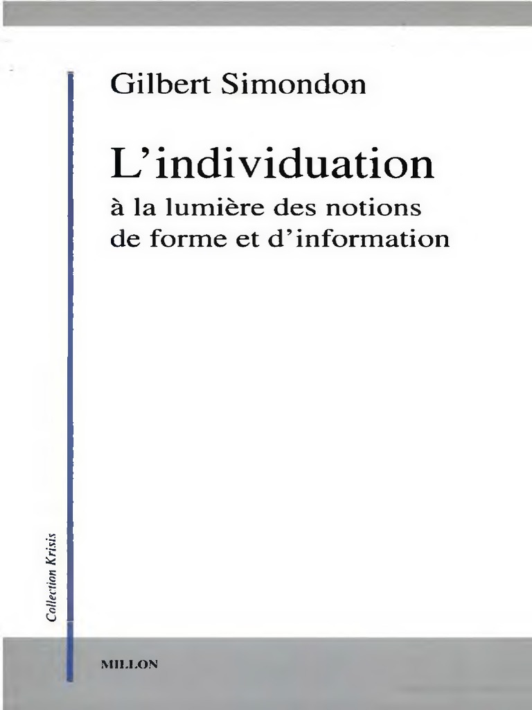 O aspecto paradoxal do ser individual (Simondon 2005 [1958])